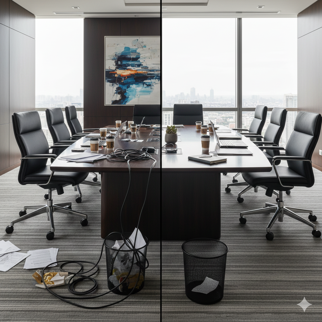 Team bei der Büroreinigung