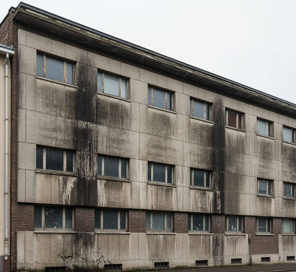 Vorher – verschmutzte Fassadenfläche